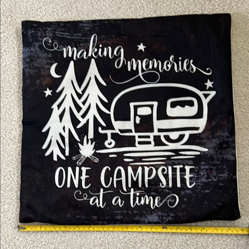 Black and White Camping Pillow Cover